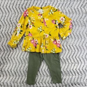 Carter's. Toddler Gold Floral Band Collar Outfit